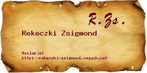 Rekeczki Zsigmond névjegykártya